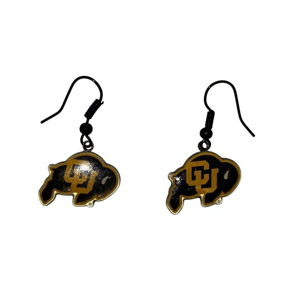 Colorado Buffaloes University Football Team Sports Logo Buffalo Charm Earrings - Picture 1 of 6